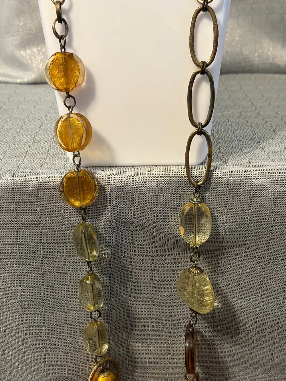 Vintage style amber colored statement necklace